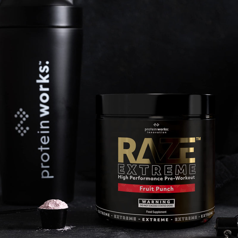 Protein Works - Raze Extreme Pre Workout Powder Creatine, Caffeine & Beta Alanine Energy Drink Watermelon 30 servings - BeesActive Australia