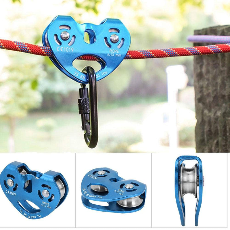 Climbing Pulley Alloy Constructed Single Swivel Rope Pulley Block for Hitch Tending Rigging Arborist Safety Equipment Blue - BeesActive Australia