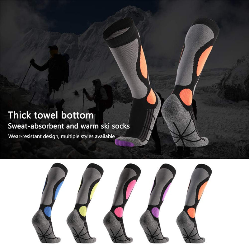 iayokocc 1 Pair Ski Socks for Skiing, Snowboarding, Cold Weather, Winter Performance Socks(Orange) - BeesActive Australia