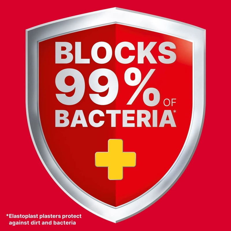 Elastoplast 18 Waterproof Fabric Plaster Strips (18 Pieces), Large Pack of Fabric Plasters, Breathable Plasters, Plasters Waterproof - BeesActive Australia