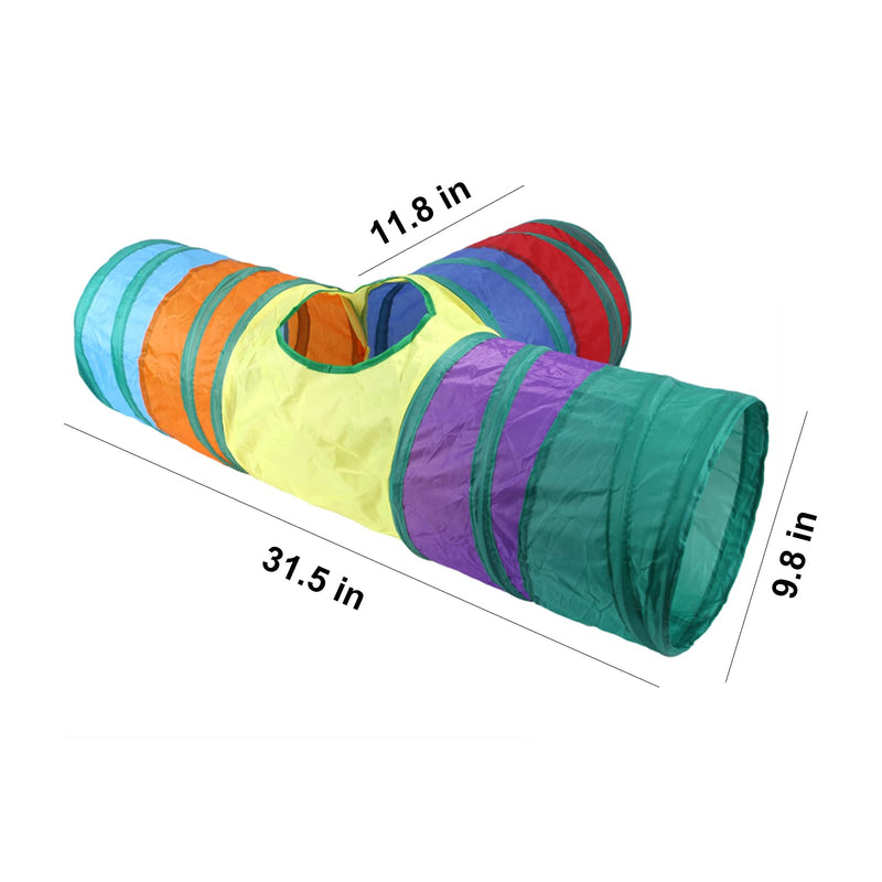 32Pcs Cat Toys Kitten Interactive Pet Toys Assortments, Foldable Rainbow S-Tunnel, Cat Feather Teaser, Wand Interactive Feather Toy, Fluffy Mouse, Crinkle Balls, Bell Play for Cat, Puppy, Kitty, Kitten 3 way - BeesActive Australia