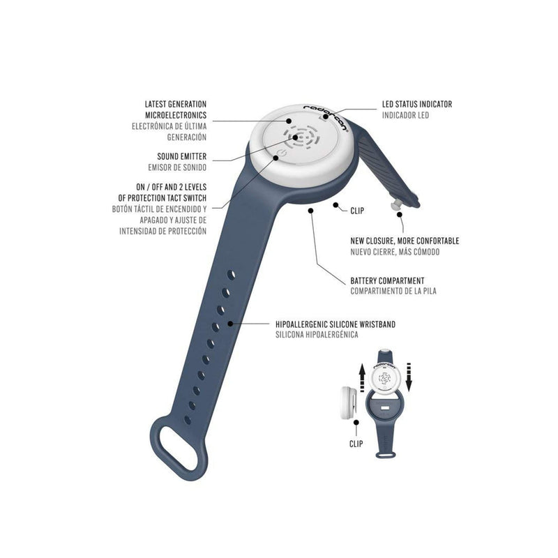 RADARCAN® 2023 Mosquito Insect & Bug Repellent Wristband, Ultrasonic Bracelet Repeller, DEET-Free, No Candles, Scent-Free, Bug Spray Alternative; Battery-Operated; no Refills Needed. Highly Effective Blue - BeesActive Australia