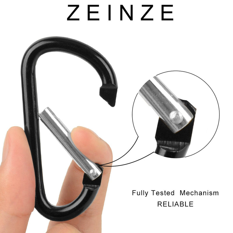 ZEINZE Carabiner Clip 3" Aluminum D-Ring Spring Loaded Gate Small Keychain Carabiners Clip Set for Outdoor Camping Mini Lock Hooks Spring Snap Link Key Chain Durable Improved Design 8 Pack Assorted - BeesActive Australia