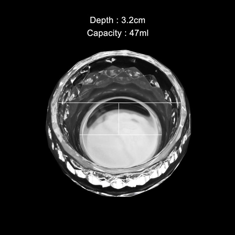 Round Crystal Clear Acrylic Liquid Powder Glass Dappen Dish Glass Cup w Cap Lid Bowl for Acrylic Nail Art Transparent Kit, HJ-NAPB013 Large Round Cup - BeesActive Australia