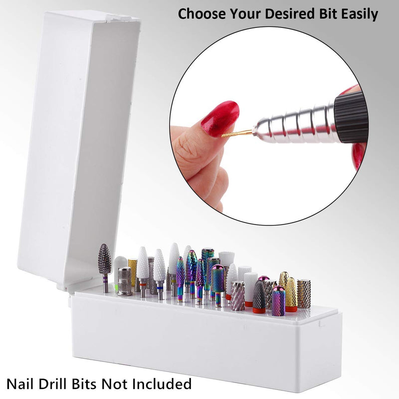 Makartt Nail Drill Bits Holder Dustproof Stand Displayer Organizer Container 30 Holes Manicure Tools (Not Inlcude Drill Bits) B-22 - BeesActive Australia