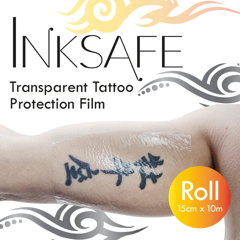 Inksafe Transparent Tattoo Protection Film 15cm x 10m x 1 Roll – Adhesive Aftercare Fixation Bandage for Fresh Tattoos - BeesActive Australia