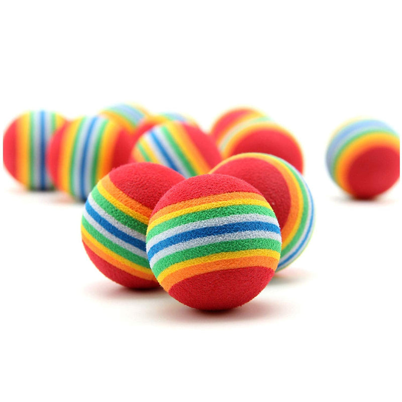 Bepets 12PCS Foam Balls for Cats, Colorful Rainbow Ball Cat Toy Sponge Ball Cat Toy Ball, Soft Pet Ball Toy for Cat Puppy Kitty Indoor Activity Play Training 12 - BeesActive Australia