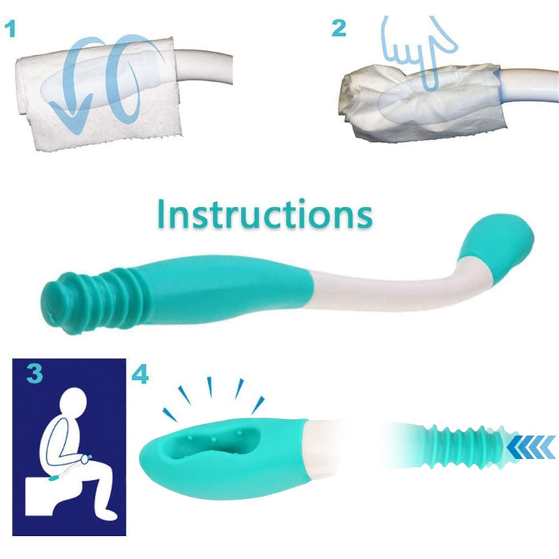 Self-Wiping Wipe Toilet aids, with Long Handle, Foldable Tissue Grip Comfort, Button Design, for The Elderly, Pregnant Women - BeesActive Australia