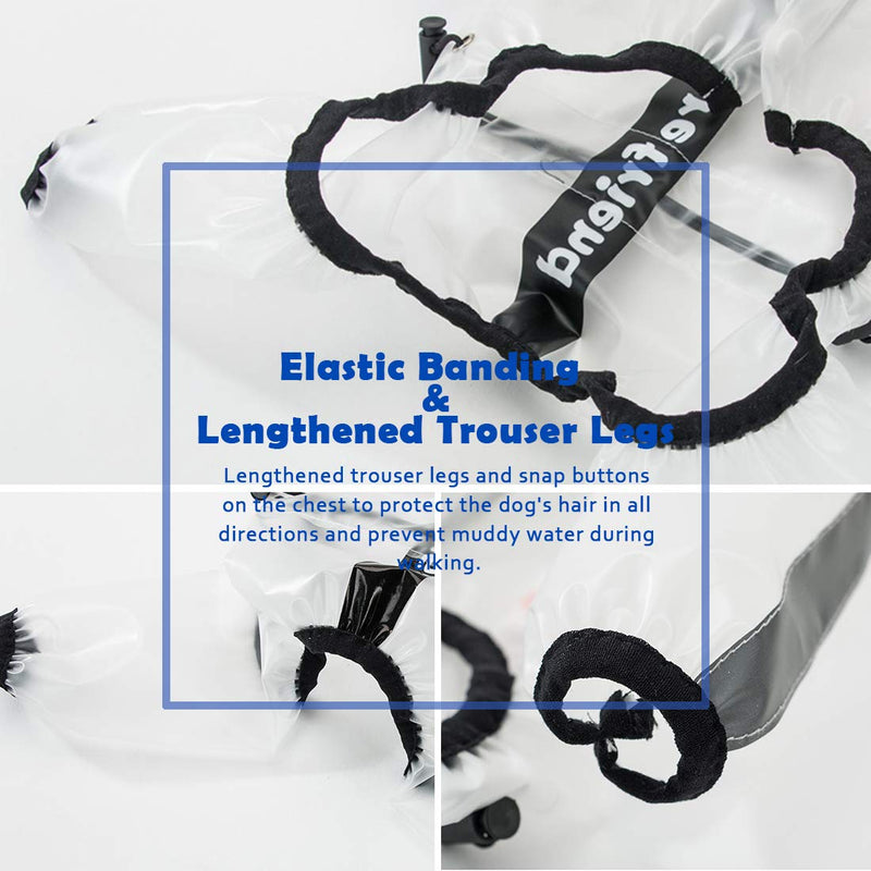 PTESYARDS Dog Raincoats Waterproof Dog Hooded Rain Jacket Poncho with Reflective Strip, Transparent Adjustable Pet Slicker with Harness Hole Small - BeesActive Australia