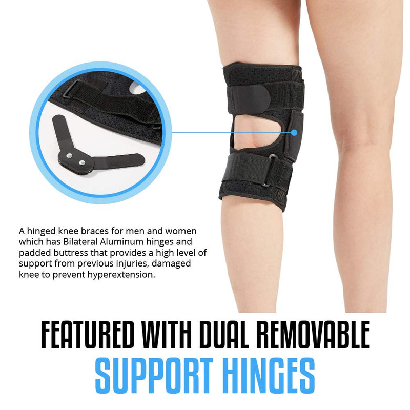 Hinged Knee Brace for Men and Women, Knee Support for Swollen ACL, Tendon, Ligament and Meniscus Injuries Medium (Pack of 1) - BeesActive Australia