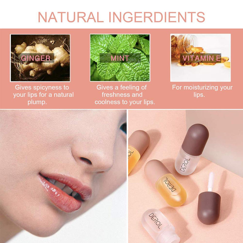 TEEROVA Lip Plumper - Natural Lip Plumper and Lip Care Serum Set, Lip Enhancer Lip Maximizer Lip Gloss for Fuller & Hydrated Beauty Lips - BeesActive Australia