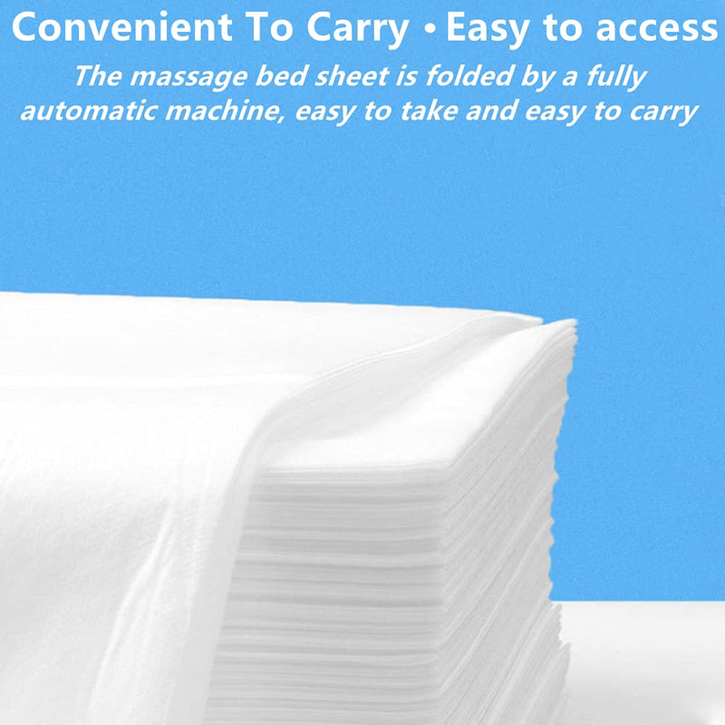 20 Pieces Disposable Non-Woven Bed Sheets Waterproof and Oil Proof Massage Table Sheets Thick Bed Cover Fabric Bed Pads for Spa Club Beauty Salon Hotels Tattoo Lash Bed, 80cm x 172cm (White) White - BeesActive Australia