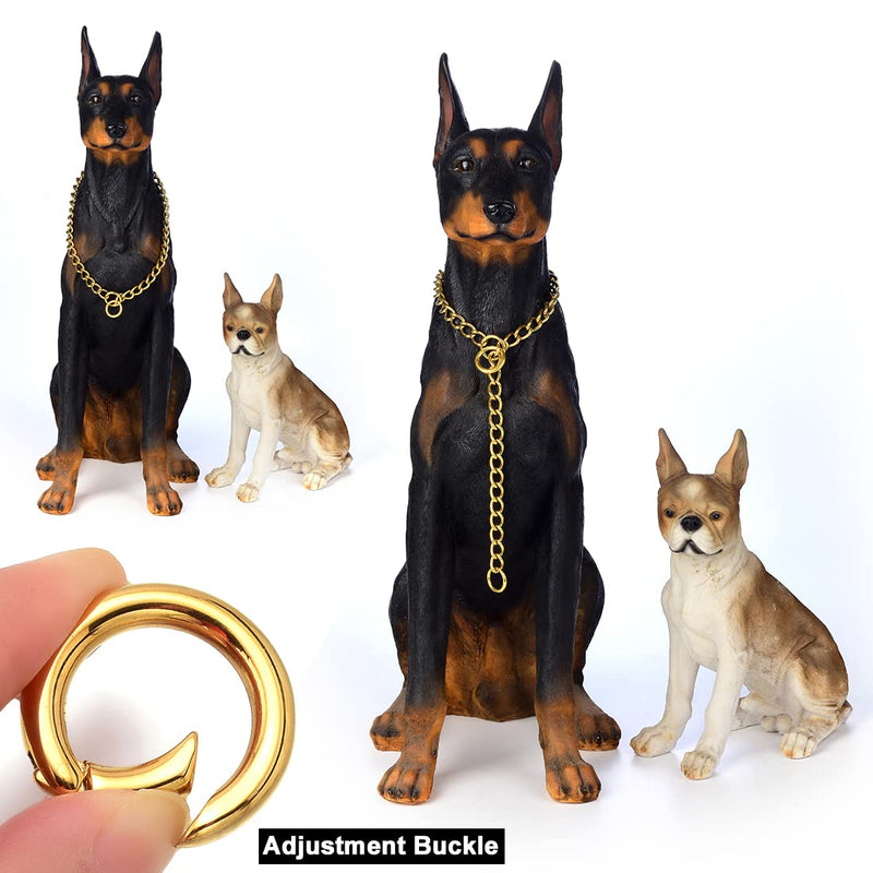 W/W Lifetime Gold Chain Dog Collar Walking Gold Dog Collar with Ring Clasp Hook 15MM 10MM 18K Cuban Link Chain Collar Adjustable Stainless Steel Metal Chain Collar for Small Medium Large Dogs 16" (Neck Fits 10"-14") - BeesActive Australia