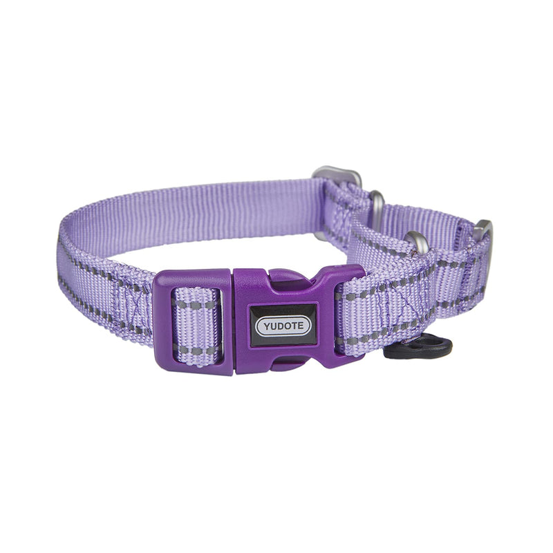 YUDOTE Reflective Martingale Collar for Dogs with Quick Snap Buckle Anti-Pull Nylon Safe Slip Collars for Easy Walking Large(Neck 15"-19") Lavender - BeesActive Australia