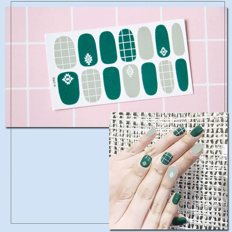 SILPECWEE 6 Sheets Solid Color Nail Polish Wraps Strips and 1Pc Nail File Lattice Glitter Adhesive Nail Art Stickers Decals Manicure Kit - BeesActive Australia