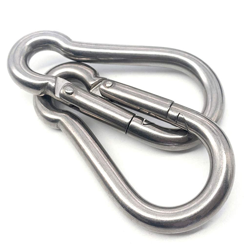3.15 Inches 4 Inches Stainless Steel Carabiner for Gym Equipment Connection, EFFIET Heavy Duty Spring Snap Hook Clips Spring Link Buckle for Gym Exercise, Punching Bags, Fishing, Hiking, Camping - BeesActive Australia