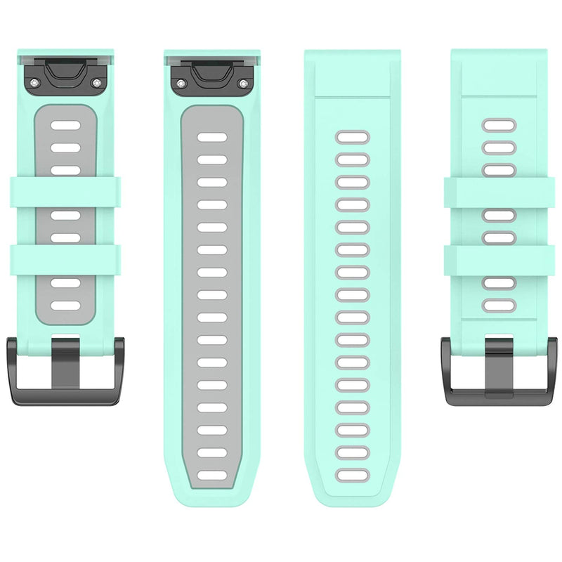 XHNee Fit for Garmin Fenix 6X Sapphire Watch Bands, 26mm Quick Fit Silicone Bands Replacement Straps Accessory Wrist Bands Fit for Garmin Fenix 5X Plus/Fenix 6X Pro/Fenix 3 for Women Men Hot Mint - BeesActive Australia