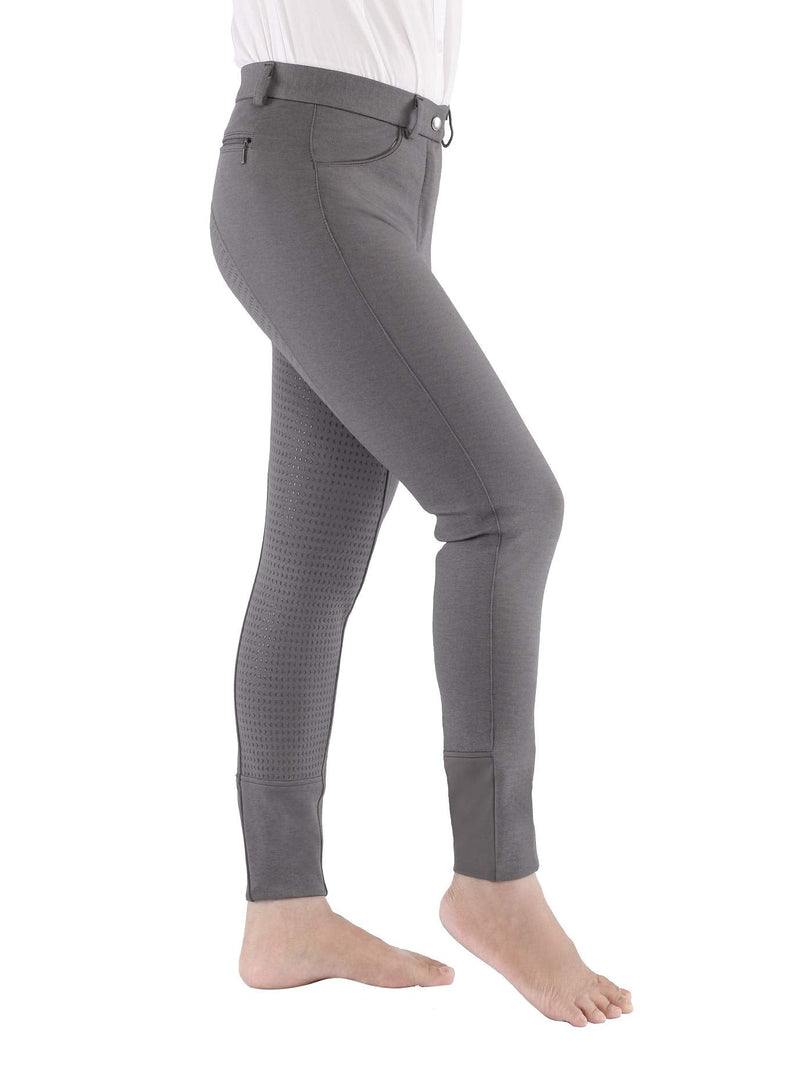 HR Farm Women's Full Seat Silicone Grip Breeches Horse Riding Jodhpurs Grey 34 - BeesActive Australia