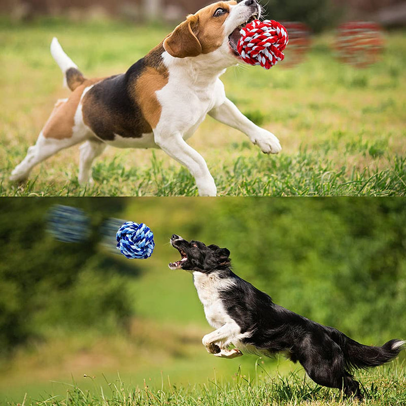 Wellbro Pet Chew Toy, Knots Weave Cotton Rope, Biting Small Ball for Dogs & Cats 3 Pack - BeesActive Australia