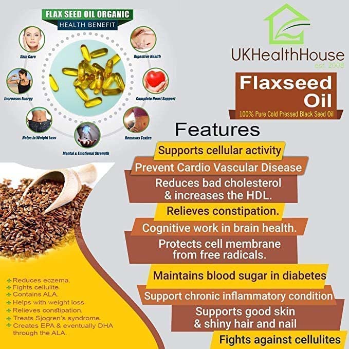Flaxseed Oil Capsules 1000mg x 360 Softgels High Strength Cold Pressed High in Omega 3, 6, 9 Linseed Oil ALA Linoleic Oleic Acid Essential Fatty Acids - BeesActive Australia