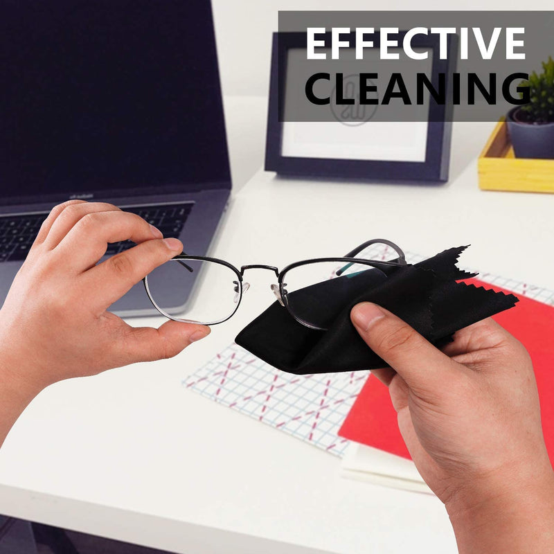 AONAT 6 Pack Microfiber Cleaning Cloth,Glasses Cleaning Cloth Reusable Microfibre Cleaning Cloths for Eyeglasses, Spectacles, Sunglasses, Camera Lenses, iPad, Tablets, Silverware-BLACK Black - BeesActive Australia