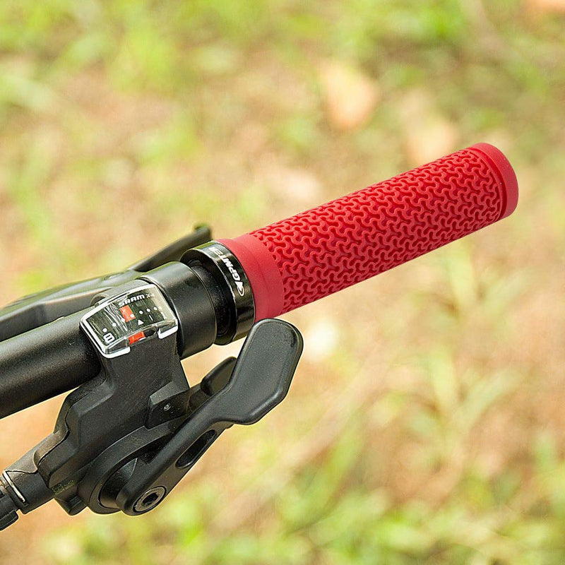GPMTER Bike Handlebar Grips, Single Lock on Bicycle Handle Bar, for BMX, Mountain, MTB, Beach Cruiser, Scooter, Folding Bike, Soft Non-Slip-Rubber Hand Grip Comfortable Ergonomic Red - BeesActive Australia