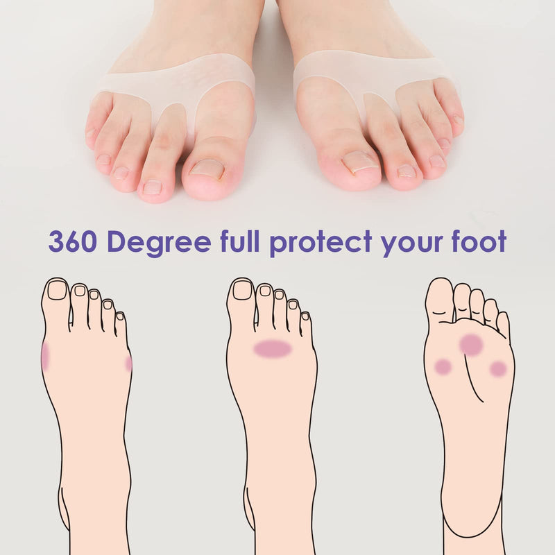 Sibba Foot Pads Cushions 4 Pairs Elastic Silica Gel Bottom Heels Feet Protector Inserts Callus Metatarsal Pain Relief Bunion Forefoot Cushioning - BeesActive Australia