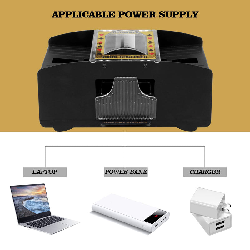 Diolusus Automatic Card Shuffler, Electronic Casino Poker Card Shuffling Machine,2 Deck Poker Card Shuffling Machine Battery, Card Playing Tool for Home Party with USB Line 2 Decks - BeesActive Australia