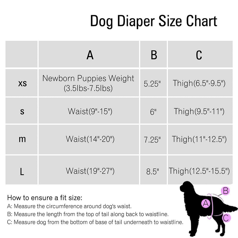 Washable Dog Diapers (7 Pack), Durable Doggie Diapers, Premium Female Dog Diapers X-Small - BeesActive Australia
