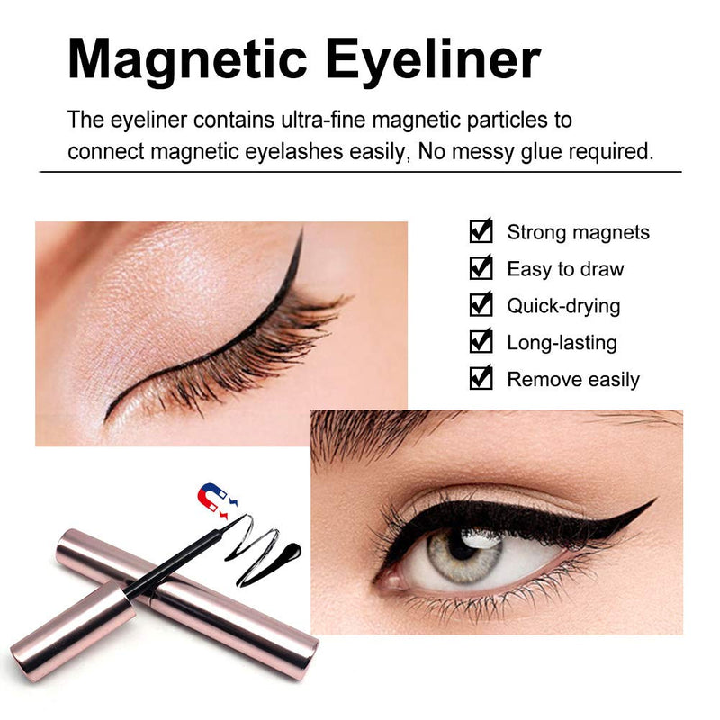 Liquid Magnetic Eyeliner Waterproof Quick-Drying Black Color Magnetic Eye Liner Used for Magnetic Lashes 1 Pcs Magnetic Eyeliner - BeesActive Australia