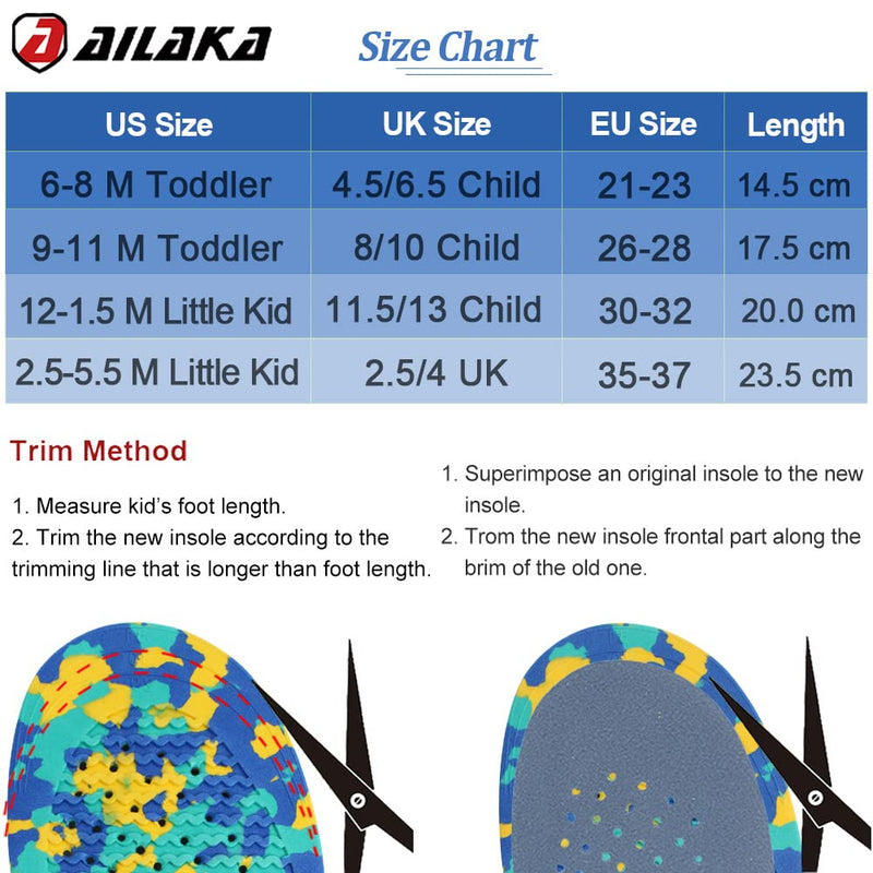Ailaka Kids Orthotic Cushioning Arch Support Shoe Insoles, Children EVA Foam Inserts for Flat Feet, Plantar Fasciitis 2.5/4 UK - BeesActive Australia