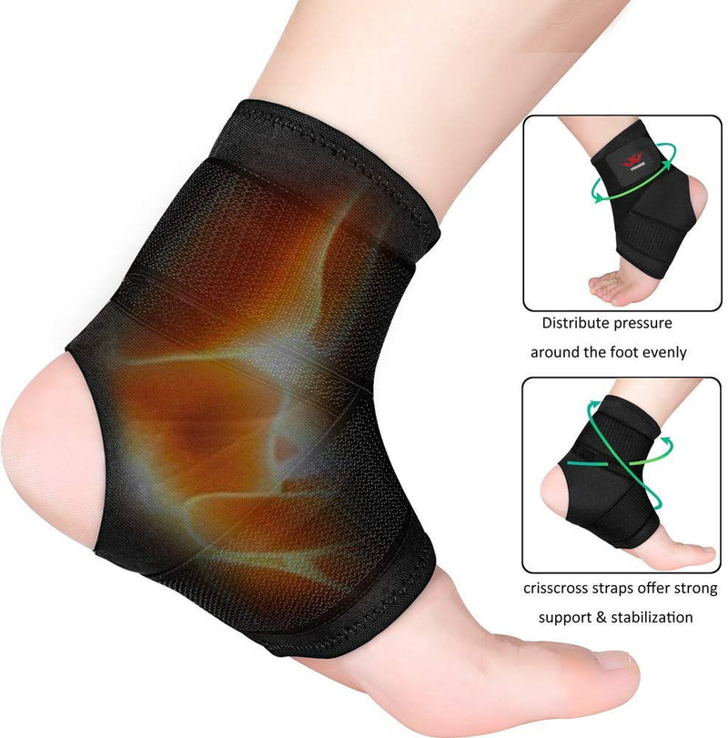 Vinaco Ankle Brace, 2 Pack Breathable & Strong Ankle Brace for Sprained Ankle, Stabilize Ligaments, Prevent Re-Injury, Ankle Braces for men/women with Adjustable Wrap, ankle support for men for volleyball Large (Pack of 2) - BeesActive Australia