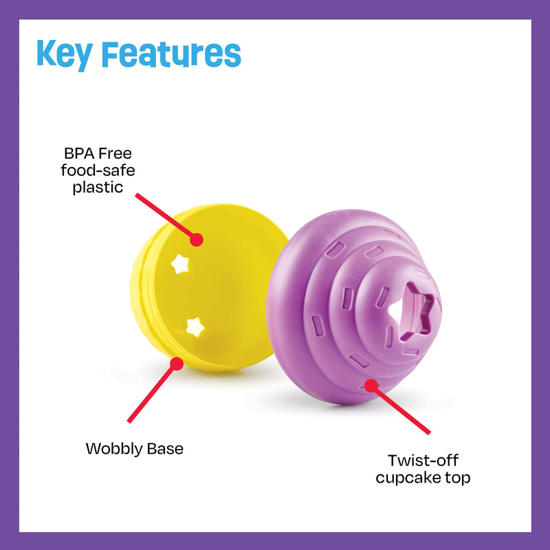 Brightkins Large Cupcake Treat Dispenser - 1 Piece Mental Stimulation Toys for Dogs, Treat Dispenser for Dogs, Multicolor - BeesActive Australia