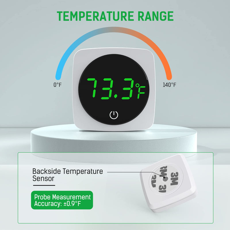 Digital Aquarium Thermometer, PAIZOO LED Display Thermometer for Aquarium Fish Tank, High Accurate to ±0.9°F, Touch & Sleep Mode, Thermometer with Temperature Sensor on The Back for Fish, Turtles - BeesActive Australia