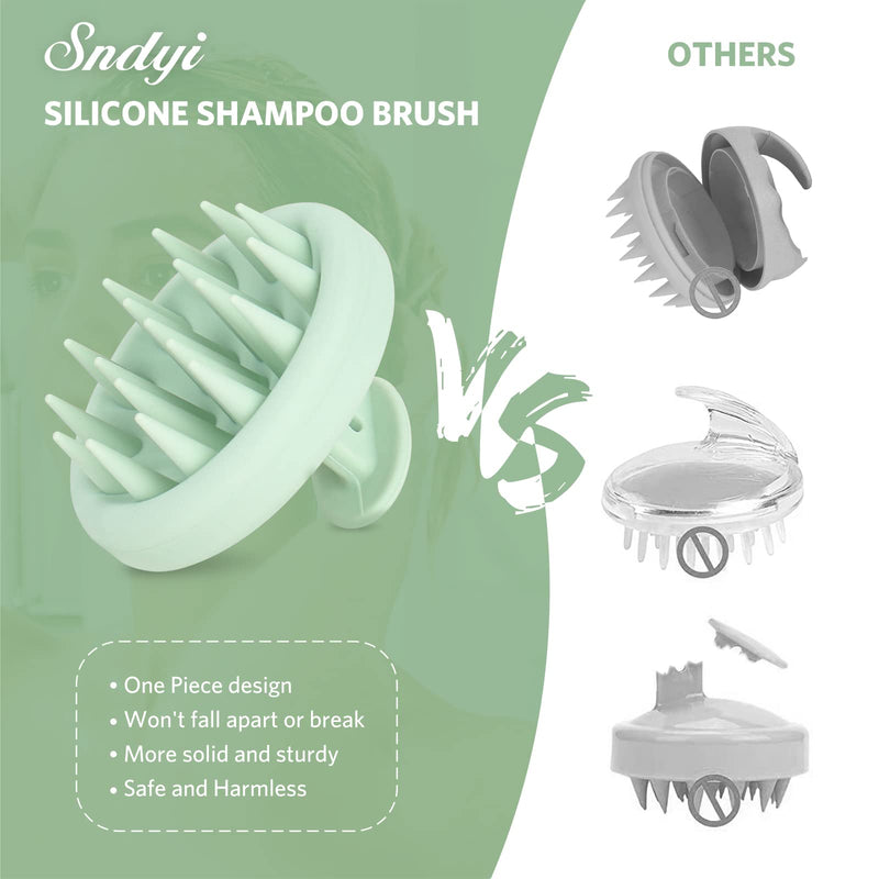 Sndyi Silicone Scalp Massager Shampoo Brush, Scalp Brush for Hair Growth and Head Massage, Scalp Scrubber/Exfoliator for Dandruff Removal, Silicone Hair Scalp Massager, Wet & Dry Use, Fir Green - BeesActive Australia