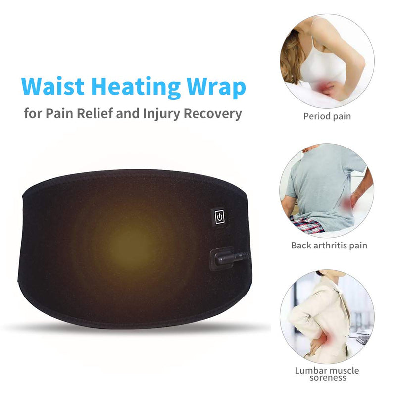 Heated Waist Belt, USB Rechargeable Electric Lumbar Heating Pad Abdomen Waist Support Belt Designed for Waist Pain Reduce - BeesActive Australia