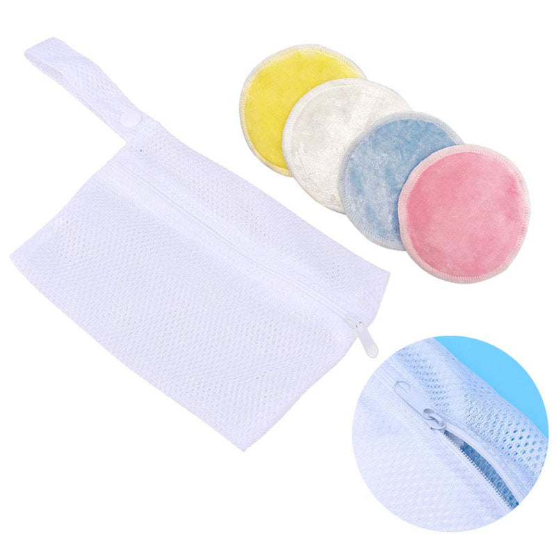Reusable Makeup Remover Pads 8 Pack with Laundry Bag - Organic Bamboo Velour (3.15 inch) - BeesActive Australia