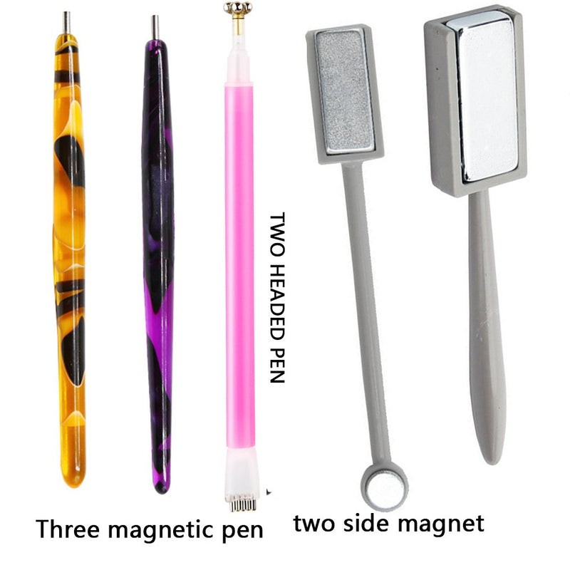 Minejin 3D Nail Art Cat Eye Gel Magnet Stick Manicure Magnetic Pen Tools 5Pcs - BeesActive Australia