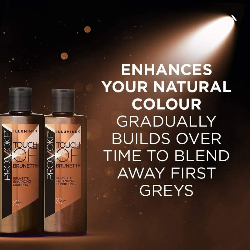 PROVOKE Illuminex Touch Of Brunette Enhancing Shampoo and Conditioner Duo Pack 200ml, Adds Vibrancy & Covers First Greys For Brunette Hair - BeesActive Australia