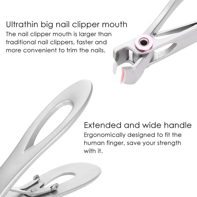 Nail Clipper Kit, 2 Pcs Stainless Steel Sharps Sturdy Trimmer Set Nail Finger Toe Clipper Cutter Trimmer Pedicure Manicure Tool for Thick Toenails or Toughs Fingernails - BeesActive Australia