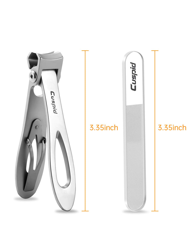 Cuspid 15 mm Stainless Steel Nail Clippers for thick nail, Wide Jaw Opening Fingernail Clippers for man and women&Seniors, Ingrown Toenail Clippers with nano nail shiner（Big） CU-ZJD0013 - BeesActive Australia