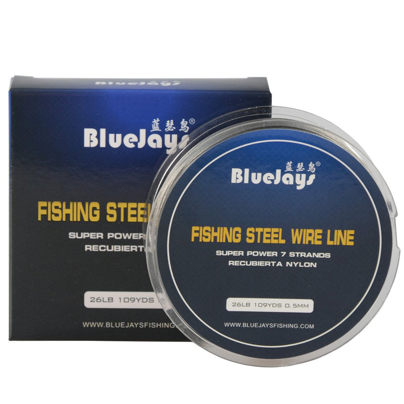 0.5mm 100m 26lb Fishing Steel Wire Fishing Lines max Power 7 Strands Super Soft Wire Lines Cover with Plastic Waterproof Lead line - BeesActive Australia