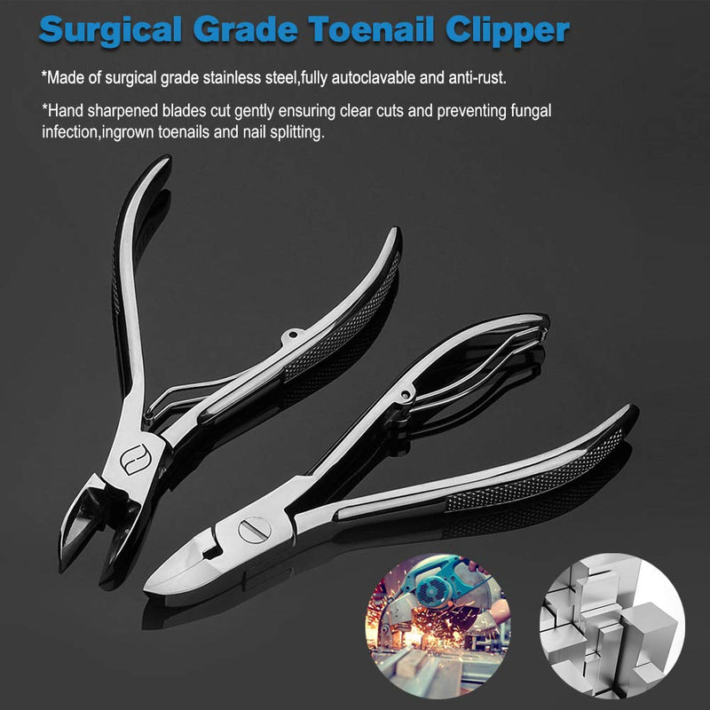 FERYES Toenail Clipper for Ingrown or Thick Toenails, Stainless Steel Fingernail Clippers, Professional Pedicure Clippers with Anti-slip Handle - BeesActive Australia