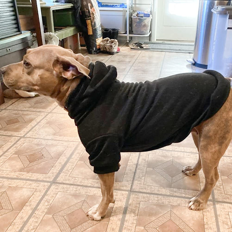 BINGPET Dog Hoodies-Fleece Lined-Hooded Pullover for Dog Cat in Cold Weather Large (Chest Girth 28") Black - BeesActive Australia