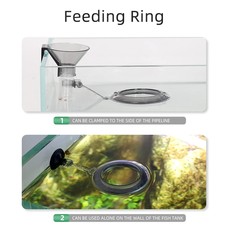 UPETTOOLS Shrimp Feeding Dish Set, Aquarium Fish Feeder Tube Kit with Feeding Ring,Cleaning Brush for Fish Tank - BeesActive Australia