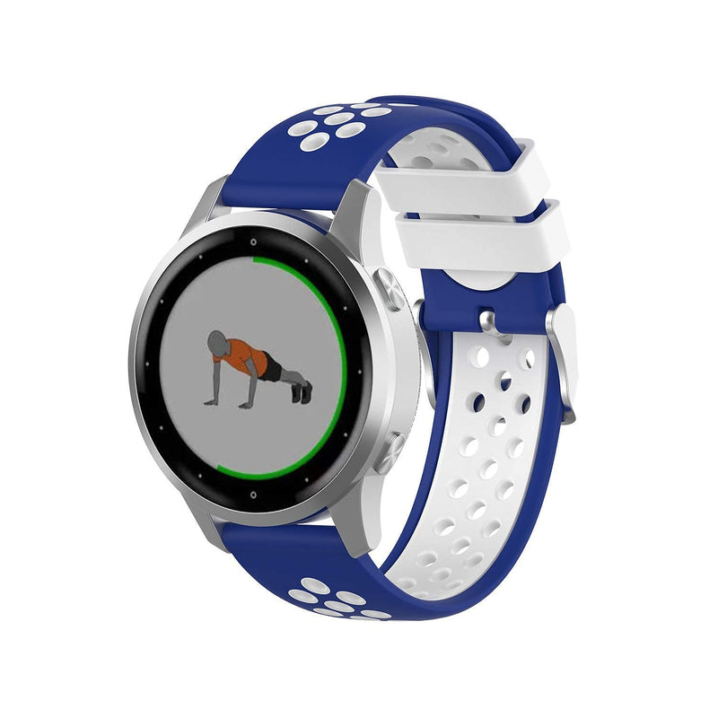 Smart Watch Band Compatible with Amazfit GTR 42mm/GTS/GTS 2/GTS 2e/GTS 2 Mini 20MM Quick Release Bands/Straps Silicone Breathable Replacement Wristbands for Women Men(BlackRed+WhiteBlue) BlackRed+WhiteBlue - BeesActive Australia