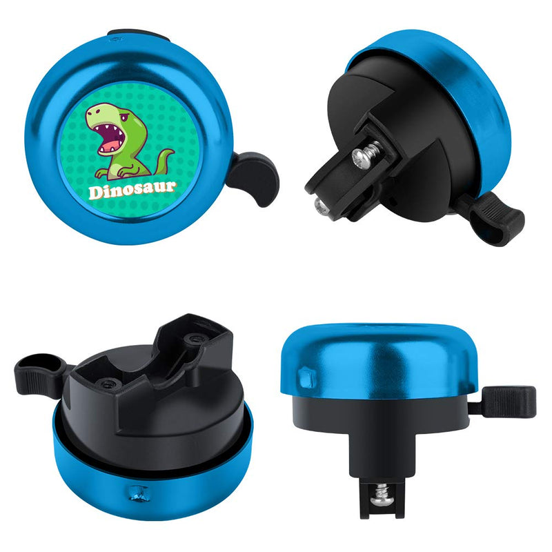 OOK Bike Bell for Kids,Aluminum Bicycle Bell Bicycle Bell with Crisp Loud Sound Adjustable Bike Ringer Dinosaur Blue - BeesActive Australia