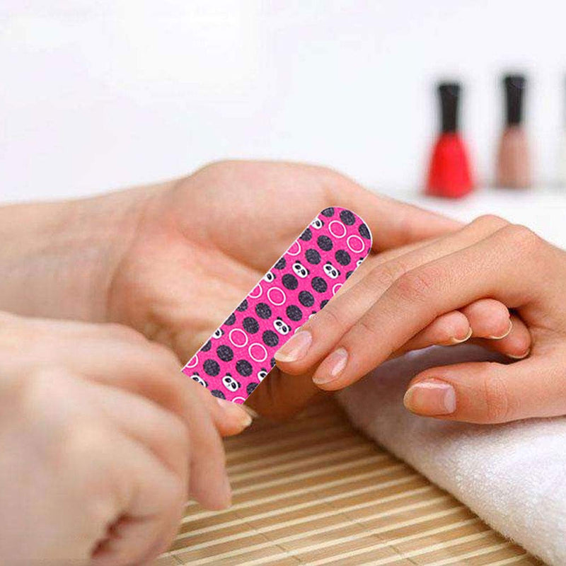 Lurrose 50pcs Printing Emery Boards Double Sided Nail File Buffers Manicure Tools (Random Pattern) - BeesActive Australia