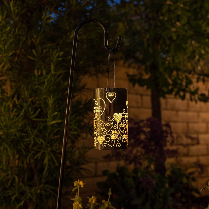 iHeartDogs Pet Memorial Gifts - Artisan Shadow Solar Lantern - This Pet Loss Gift Feeds 7 Shelter Pets in Honor of Your Departed Pet Forever in My Heart - BeesActive Australia