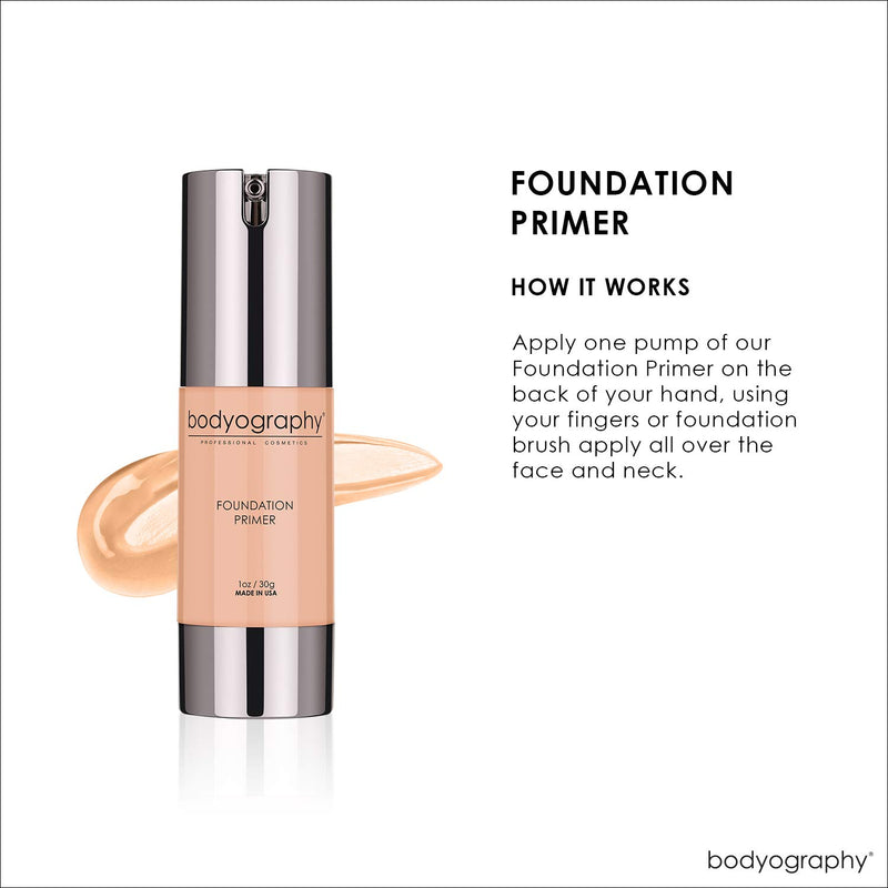 BODYOGRAPHY - Foundation Primer (Neutral): Flawless Anti-Aging Salon Makeup Primer w/Vitamin E, A, Jojoba, Grapeseed Oil | Control Shine | Gluten-Free, Cruelty-Free, 1 oz. Neutral - BeesActive Australia
